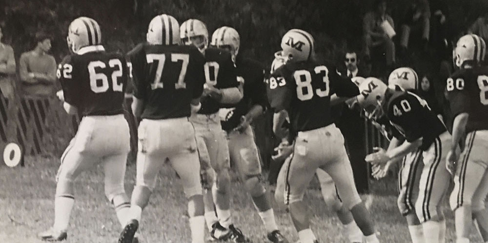 Malvern Prep Friars breaking the huddle from 1972!